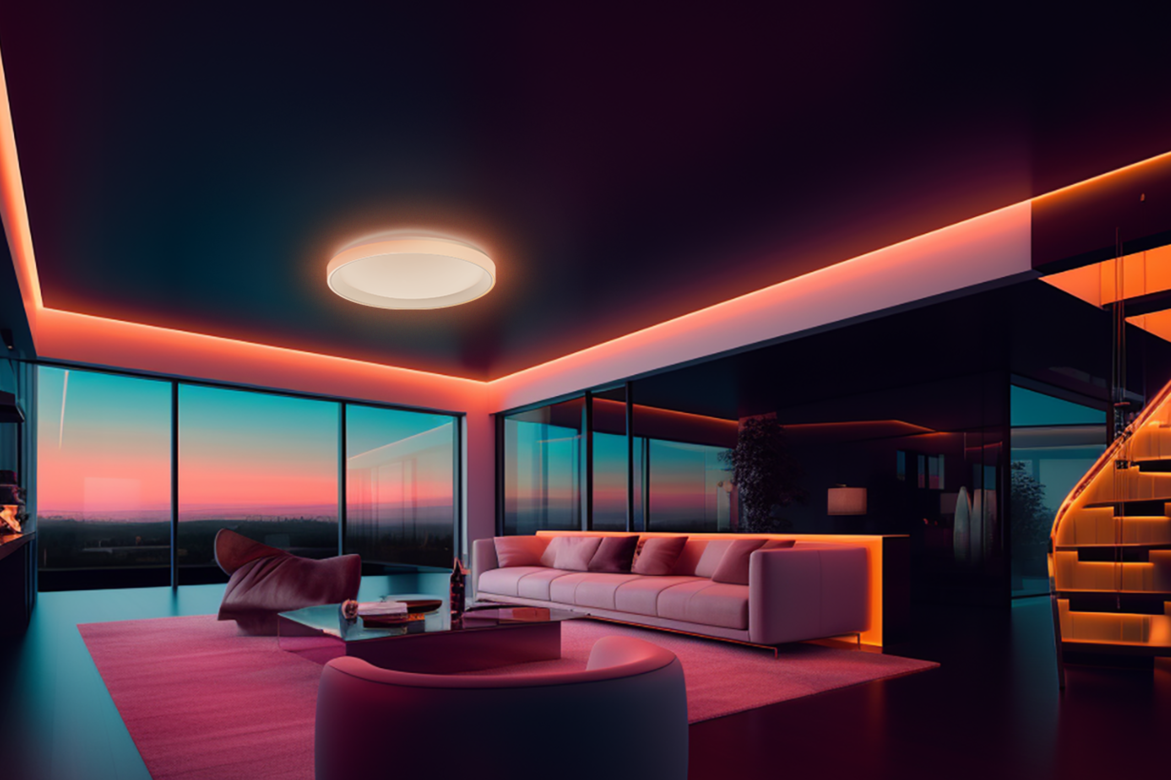 Living room lit by Aqara Ceiling Light | The Best Smart Light Bulbs