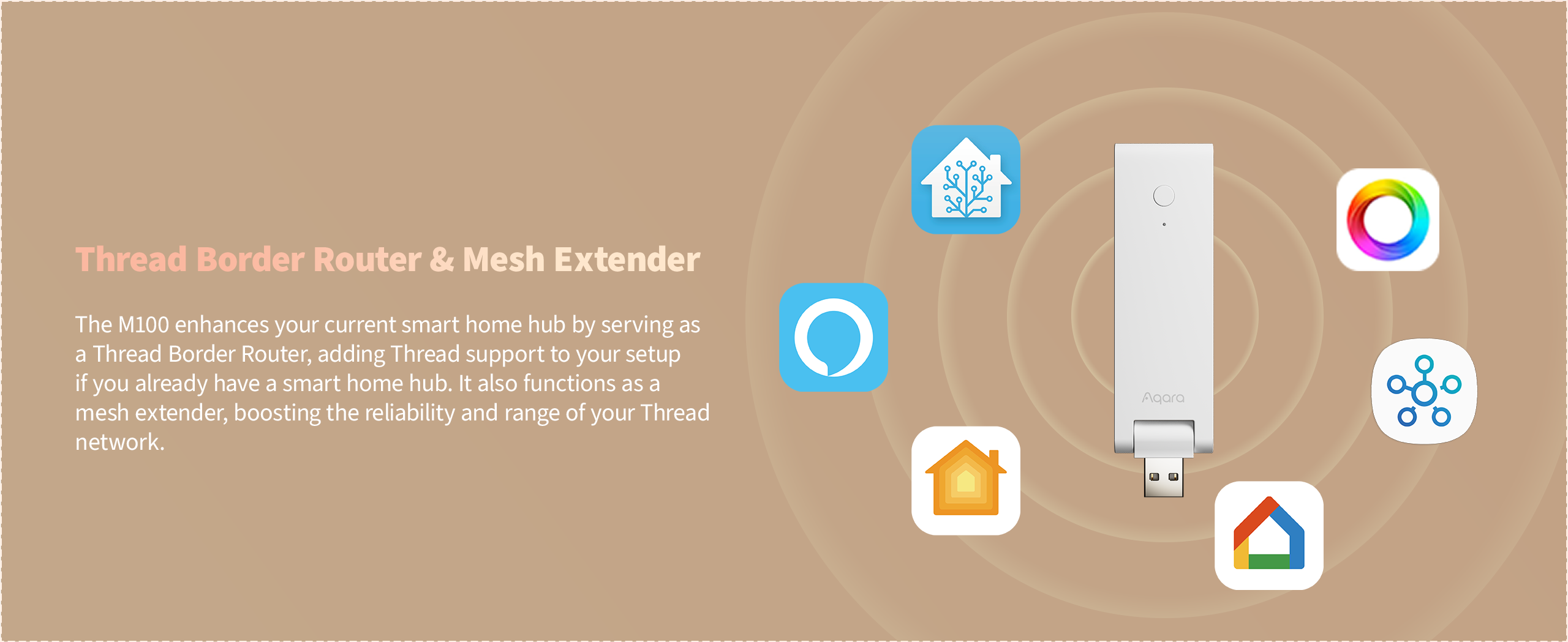 Aqara Hub M100 acts as a Thread Border Router and a Mesh Extender
