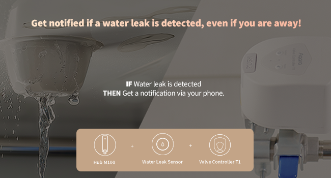 configure M100 to send alert when detecting water leak