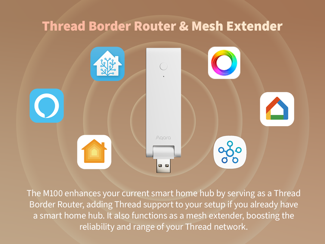 Aqara Hub M100 acts as a Thread Border Router and a Mesh Extender