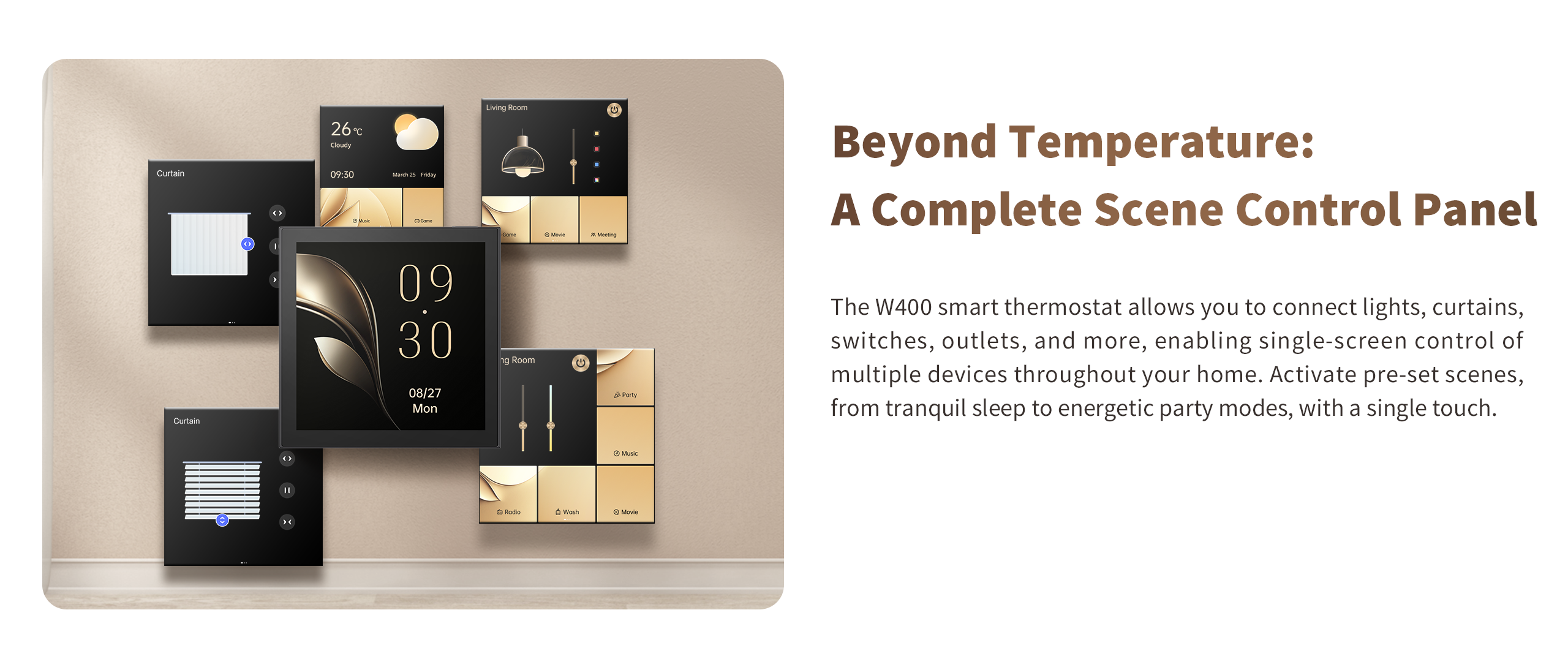 W400 can control lights, curtains, and other devices